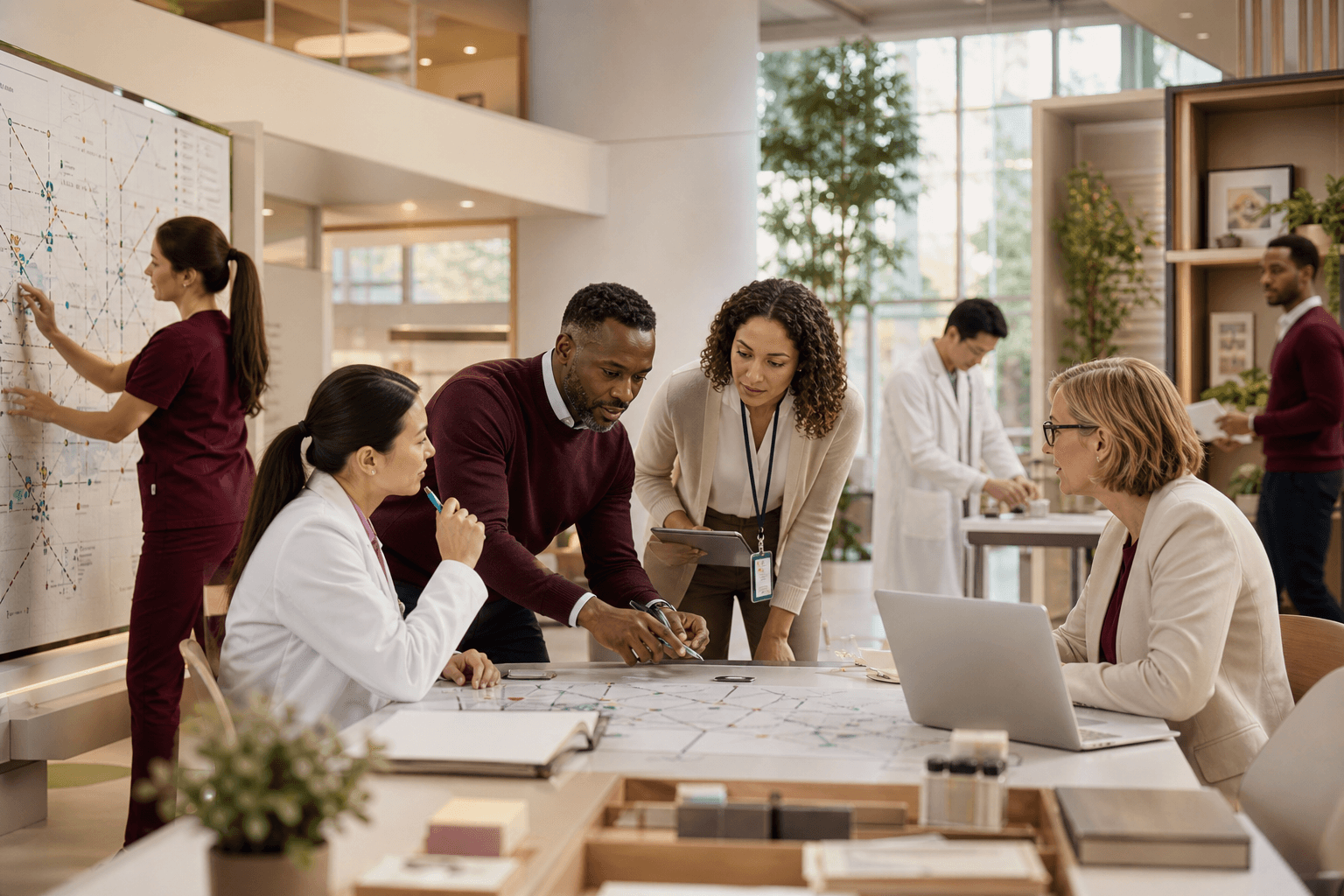 A multidisciplinary healthcare network coordinating care together